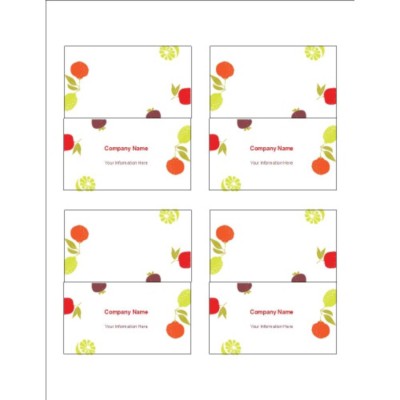 Fruits Design Small Tent Cards, 4 per sheet