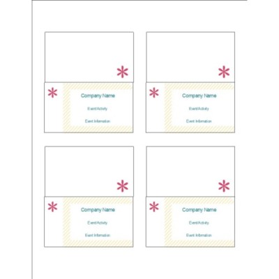Beige Stripes Small Tent Cards, 4 per sheet