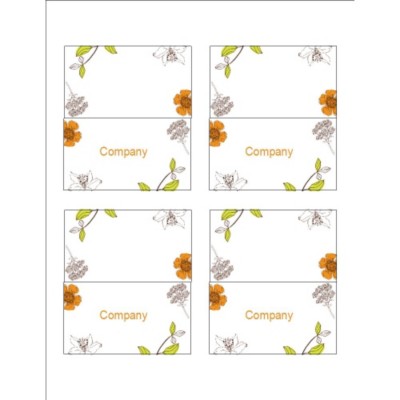 Simple Garden Small Tent Cards, 4 per sheet