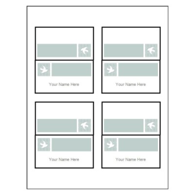 Holiday Peace Dove Small Tent Card, 4 per sheet