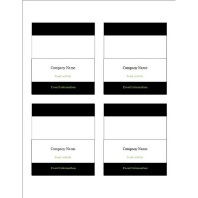 Simple Black Block Small Tent Cards, 4 per sheet