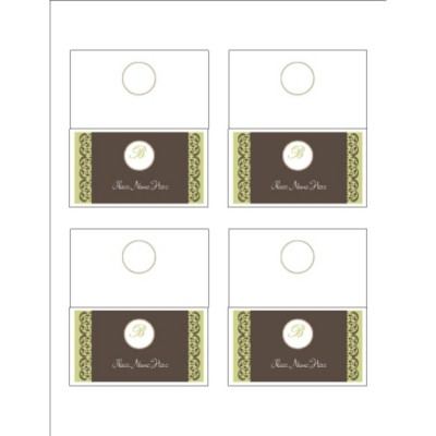 Toile Monogram Small Tent Card, 4 per sheet