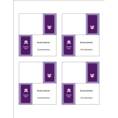 Classic Purple Small Tent Card, 4 per sheet