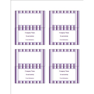 Classic Purple Stripes Small Tent Card, 4 per sheet
