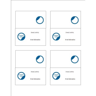 Blue Circle Design Small Tent Cards, 4 per sheet