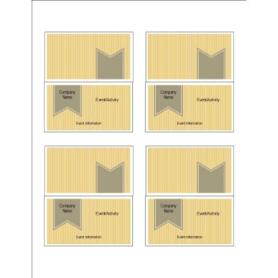 Beige Background with Ribbon Design, Small Tent Card, 4 per sheet