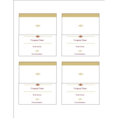 Burgundy Border Small Tent Cards, 4 per sheet
