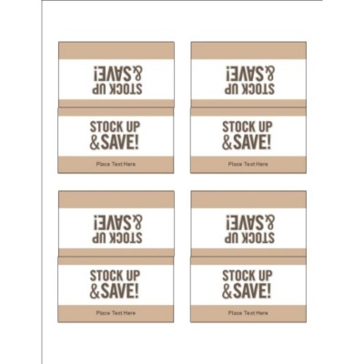 Pale Taupe Border Small Tent Cards, 4 per sheet