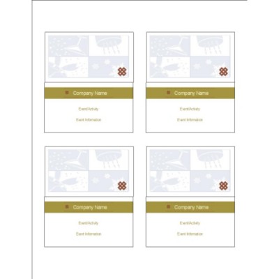 Lattice Design Small Tent Cards, 4 per sheet