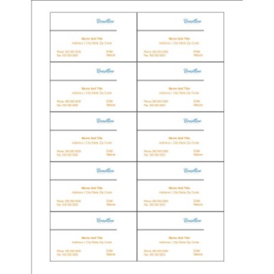 Simple Logo Orange Text Business Cards, 10 per sheet