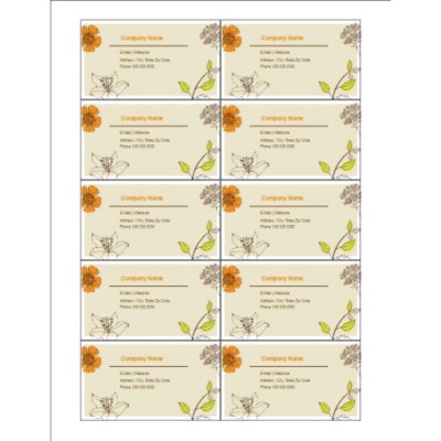 Simple Garden Business Cards, 10 per sheet