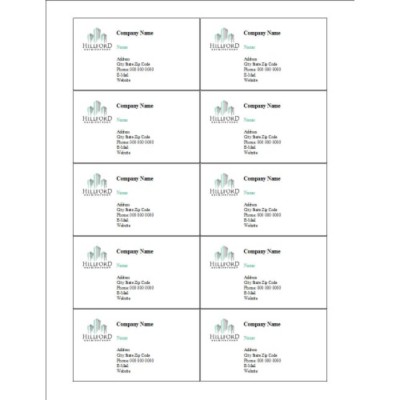 Buildings Logo Business Cards, 10 per sheet