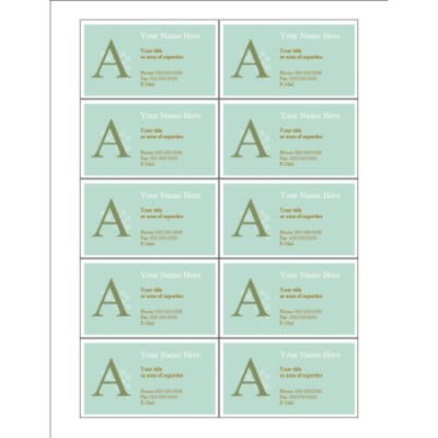 Monogram Business Card, 10 per sheet