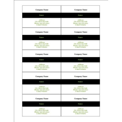 Simple Black Block Business Cards, 10 per sheet