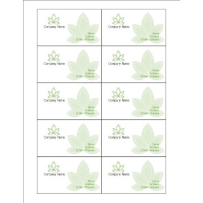 Lotus Flower Business Card , 10 per sheet
