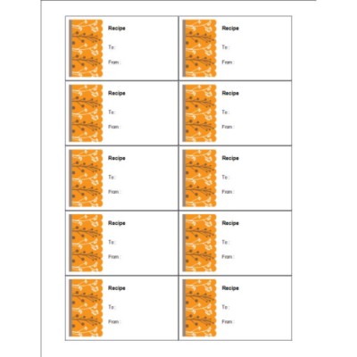 Autumn Colors Gift Tags on Business Cards, 10 per sheet