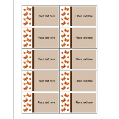 Thanksgiving Fall Leaves Business Cards, 10 per sheet