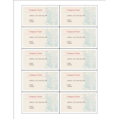 Blue Flourish Design Business Cards, 10 per sheet