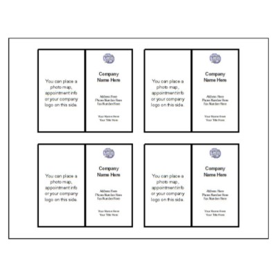 Basic Folded Business Card with Logo, 4 per sheet, Tall