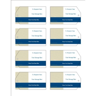 Communications Printable Tags with Strings, 8 per sheet - Wide