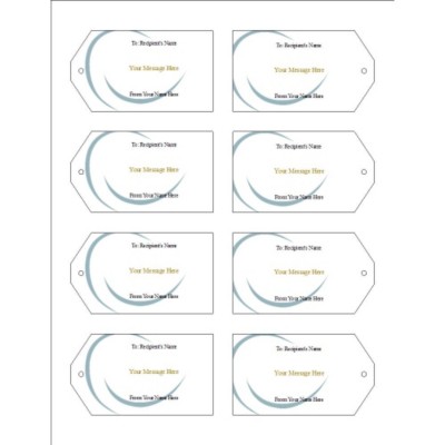 Ellipse Printable Tags with Strings, 8 per sheet - Wide