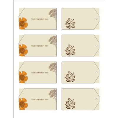 Simple Garden Printable Tags with Strings, 8 per sheet - Wide