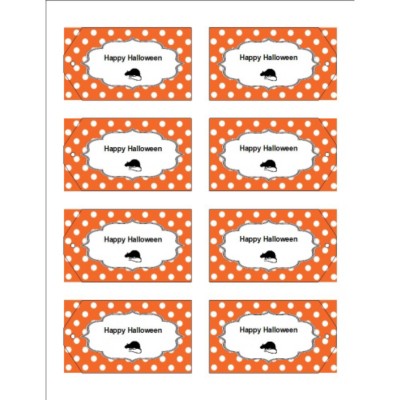 Oh Rats! With Orange Dot Pattern Printable Tag with Strings , 8 per sheet