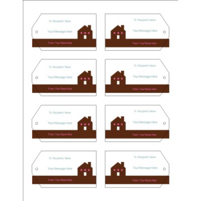 Simple Home Printable Tags with Strings - Wide, 10 per sheet