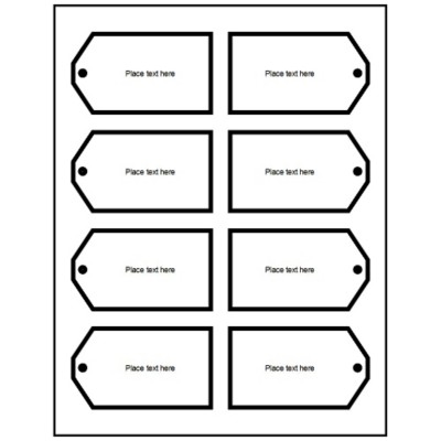 Printable Tags with Strings, 4 per sheet - Wide