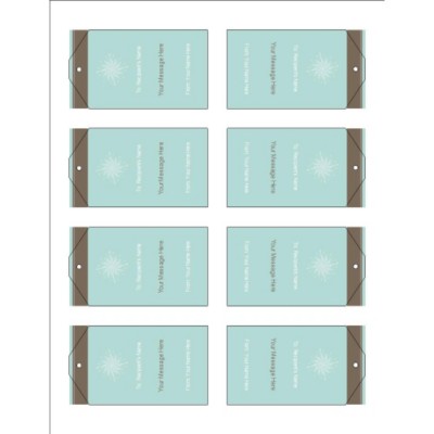 Turquoise and Brown Printable Tags with Strings, 8 per sheet - Tall