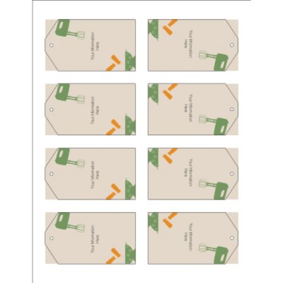 Kitchen Utensils Printable Tags with Strings, 8 per sheet - Tall