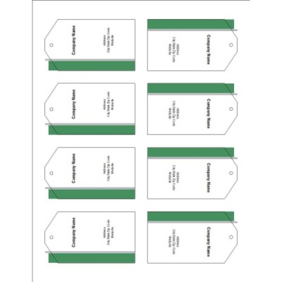 Green and Grey Bar Side Printable Tags with Strings, 8 per sheet - Tall