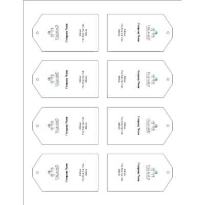 Buildings Logo Printable Tags with Strings, 8 per sheet - Tall