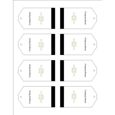 Simple Black Block Printable Tags with Strings, 8 per sheet - Tall