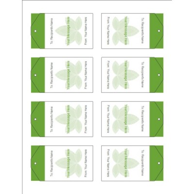 Lotus Flower Printable Tags with Strings - Tall , 10 per sheet
