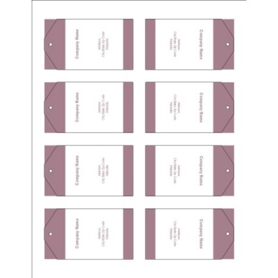 Mauve Bars Design Printable Tags with Strings, 8 per sheet - Tall