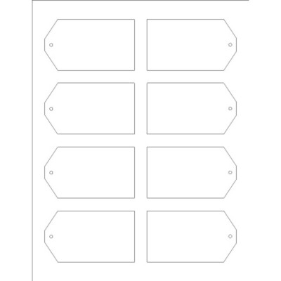 Printable Tags with Strings, 8 per sheet - Tall