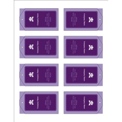 Classic Purple Printable Tags with Strings, 8 per sheet - Tall