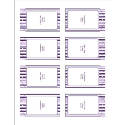 Classic Purple Stripes Printable Tags with Strings, 8 per sheet - Tall