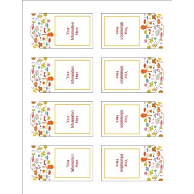Kids Icons Printable Tags with Strings, 8 per sheet, Tall