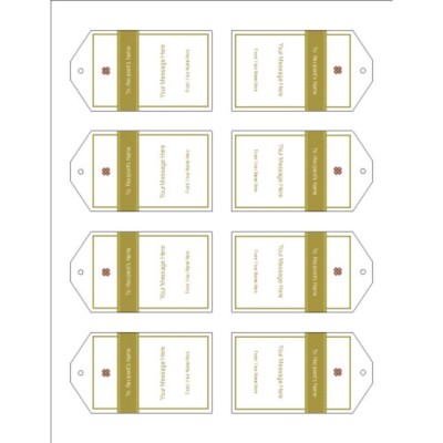Lattice Design Printable Tags with Strings, 8 per sheet - Tall