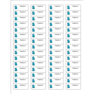 Backpack Return Address 'Property of' Labels, 60 per sheet