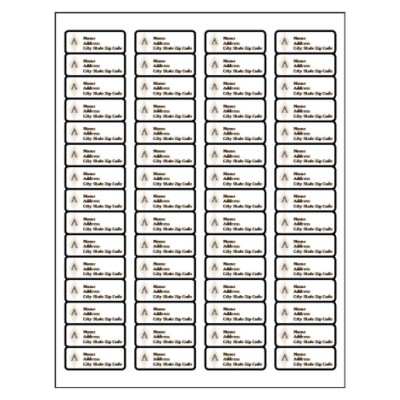 Beige Design Return Address Label, 60 per sheet