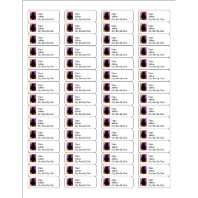 Black Cat Return Address Labels, 60 per sheet