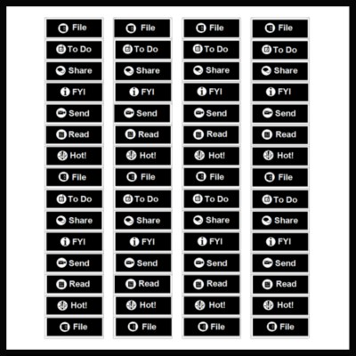 Binder Clip Label Black Background, 60 per sheet