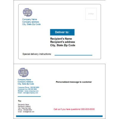 Blue Block Label and Paper Receipt