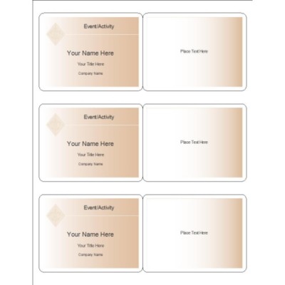 Beige Design Name Badge, 3 per sheet