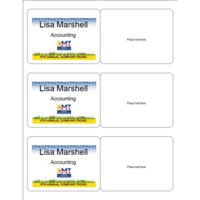 Picnic Name Badge, 3 per sheet