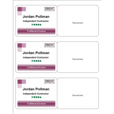 Basic name Badge, 3 per sheet