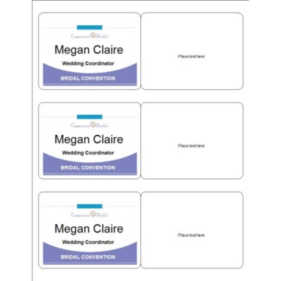 Event Name Badge, Purple Border, 3 per sheet